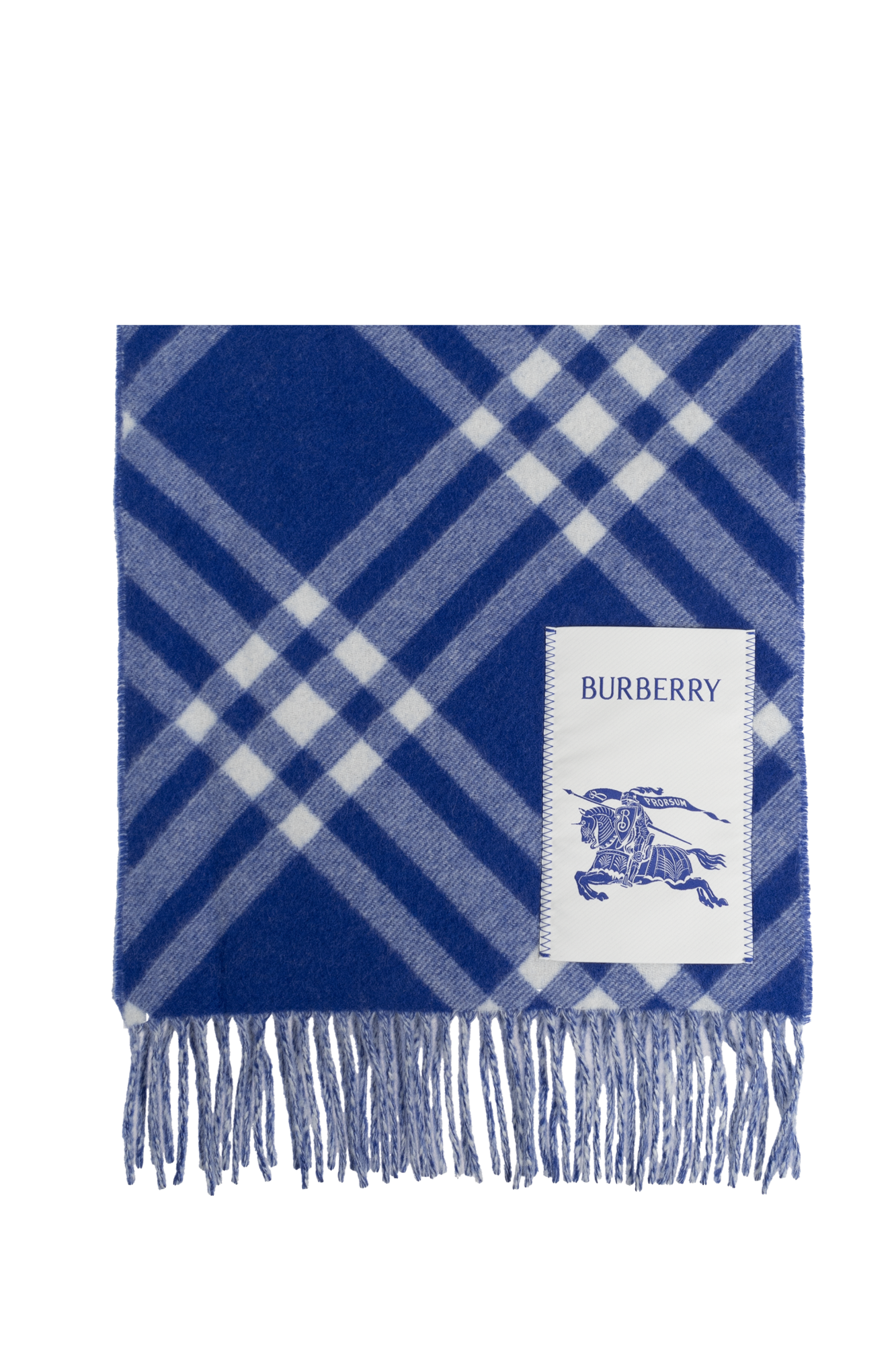 Blue Scarf with check pattern Burberry Vitkac France